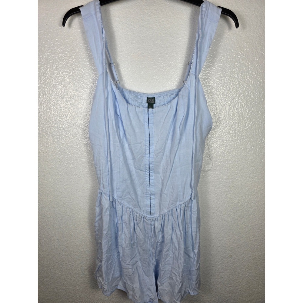 Wild Fable Light Blue Sleeveless Romper XL Smocked Back‎ Adjustable Straps